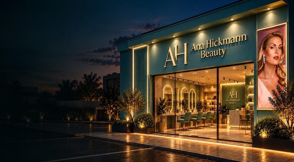 Ana Hickmann Beauty: Fachada à noite
